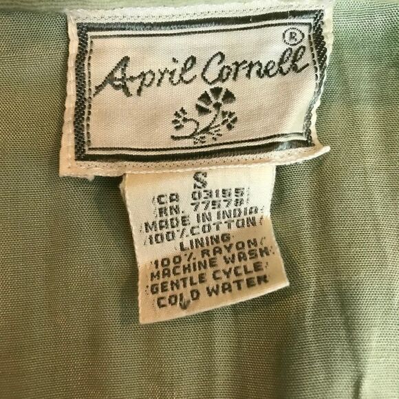 April Cornell Corduroy Duster Prairie One-Button Small Pocket Lined - Picture 11 of 13